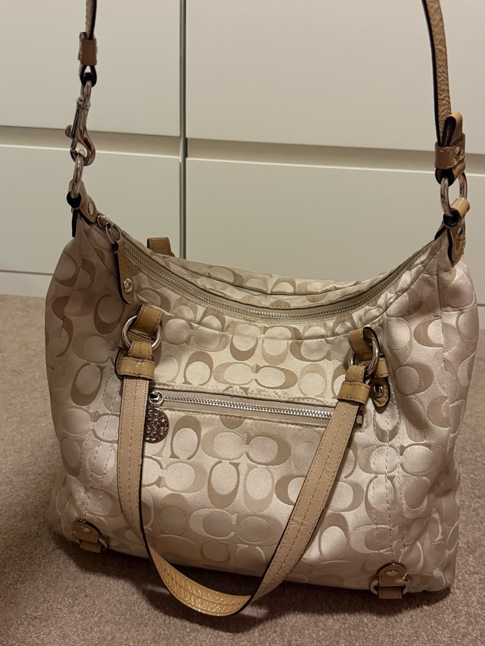 Coach Signature Alexandria Bag in Beige